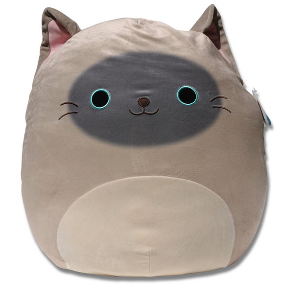 NWT Squishmallow Soft Cuddly Felton Cat Kitten Blue Eye Grey Jumbo Size 20 Inch - Picture 1 of 11